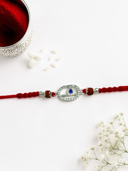 BLUE STONE BANSURI AVINI SILVER RAKHI