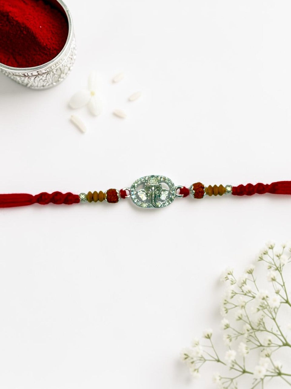 GANESH ANISHA SILVER RAKHI