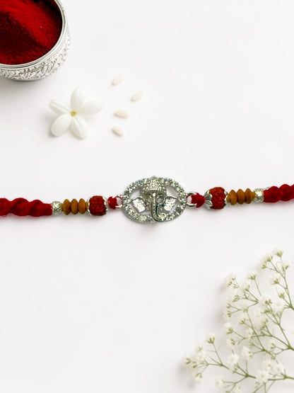 GANESH ANISHA SILVER RAKHI