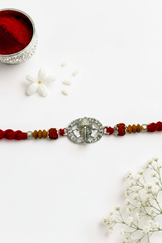 GANESH ANISHA SILVER RAKHI