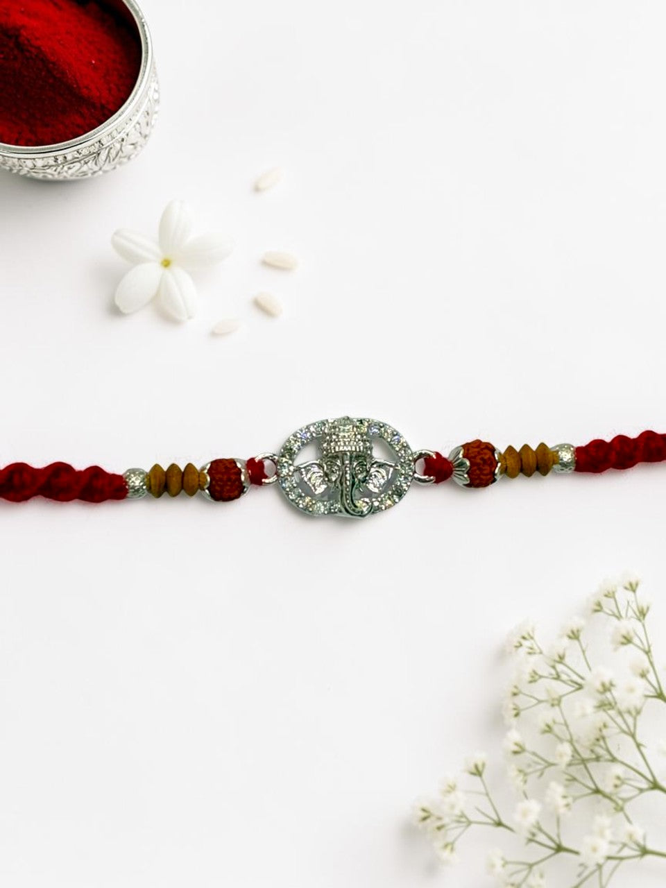 GANESH ANISHA SILVER RAKHI