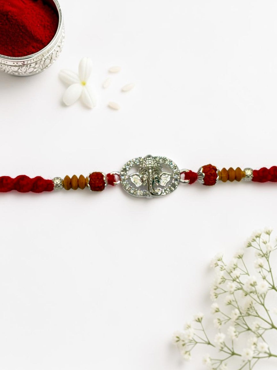 GANESH ANISHA SILVER RAKHI