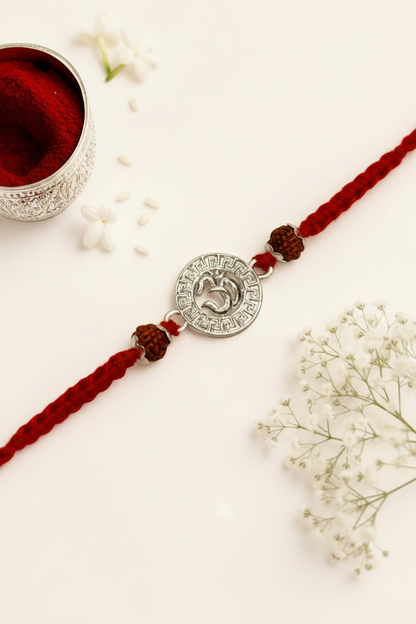 OM ANISHKA SILVER RAKHI
