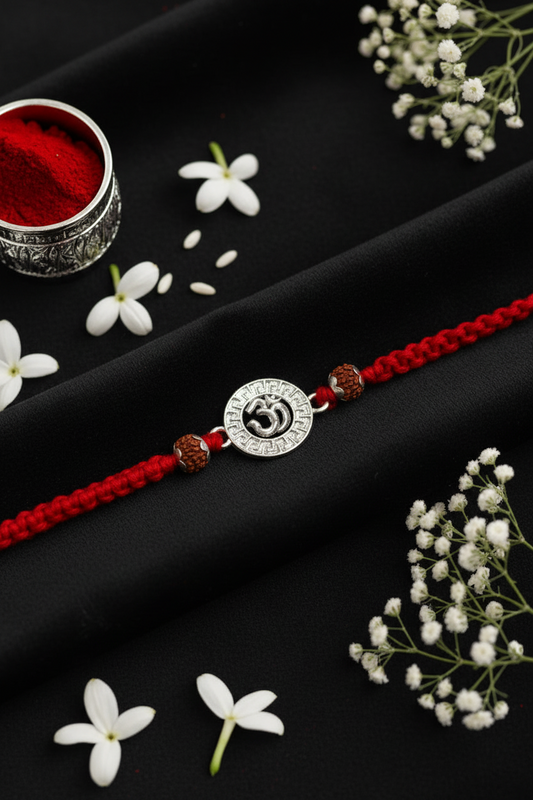 OM ANISHKA SILVER RAKHI