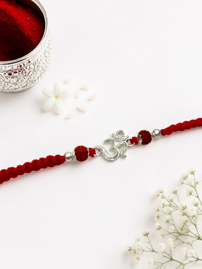 OM BHAVYA SILVER RAKHI