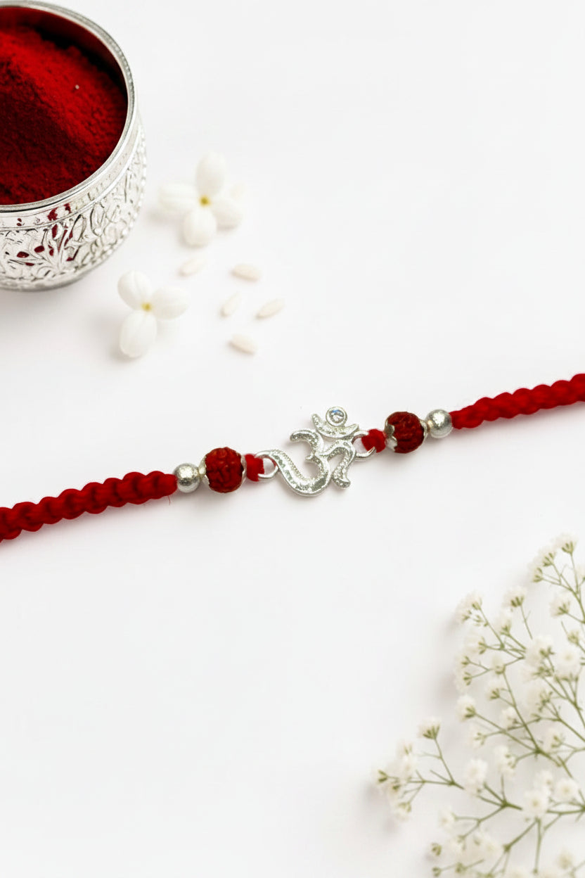 OM BHAVYA SILVER RAKHI
