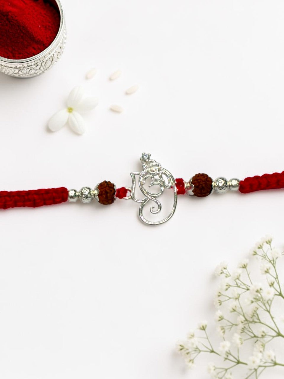 OM GANESH DIVYANKA SILVER RAKHI