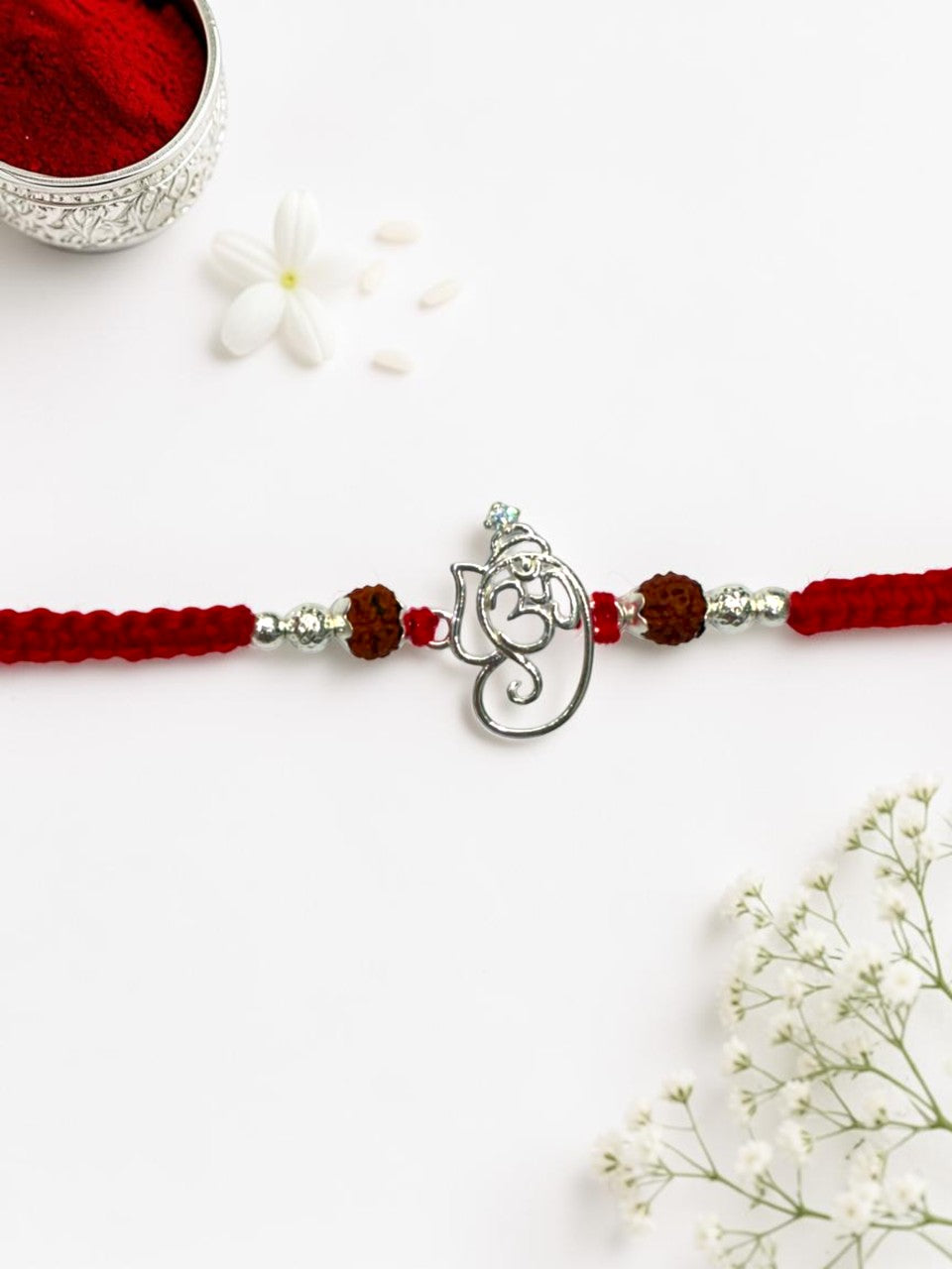 OM GANESH DIVYANKA SILVER RAKHI