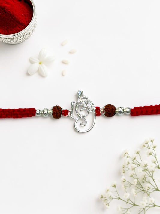 OM GANESH DIVYANKA SILVER RAKHI