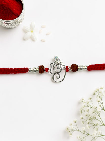 OM GANESH DIVYANKA SILVER RAKHI