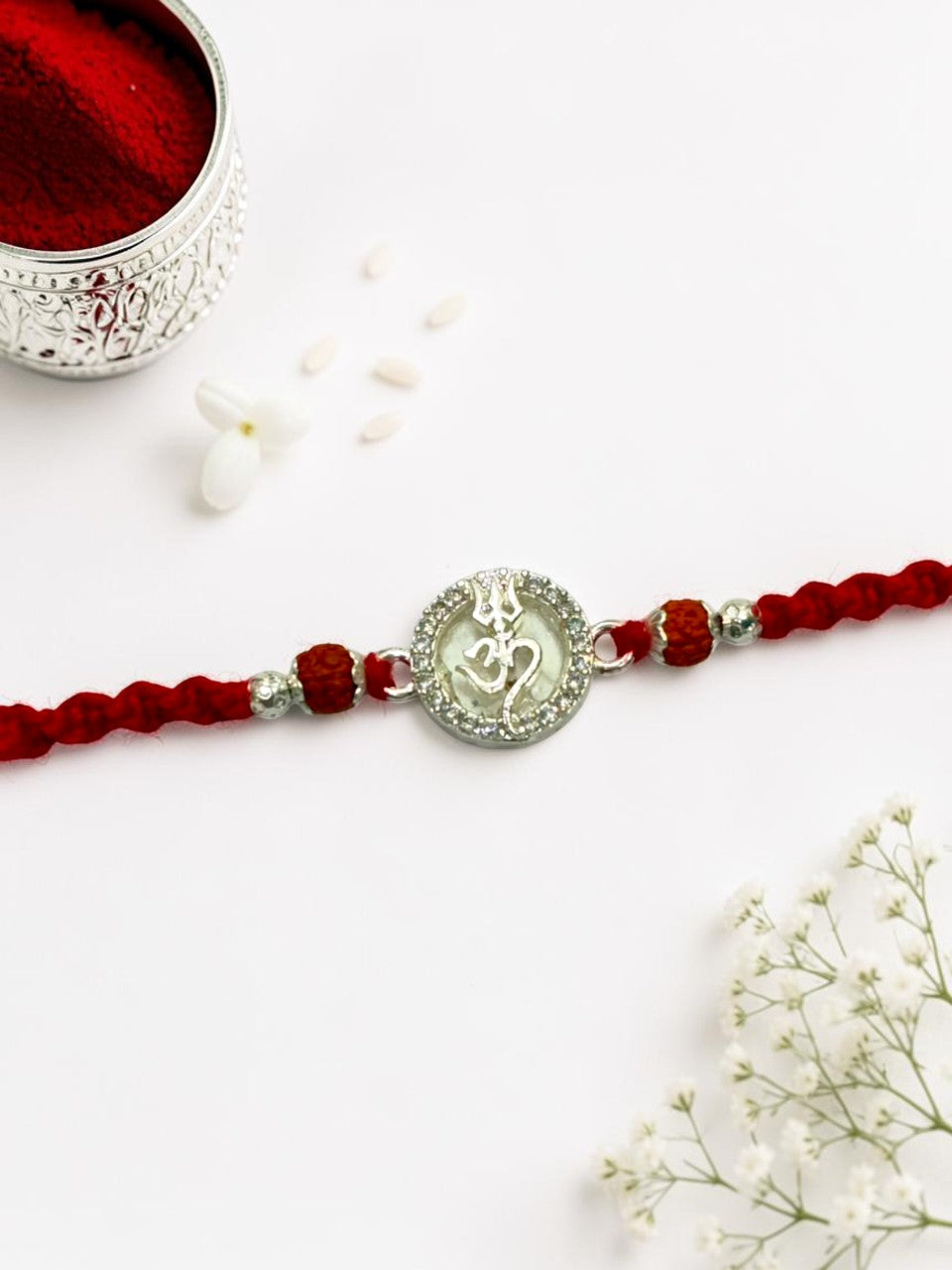 OM TRISHUL MIRACLE SILVER RAKHI