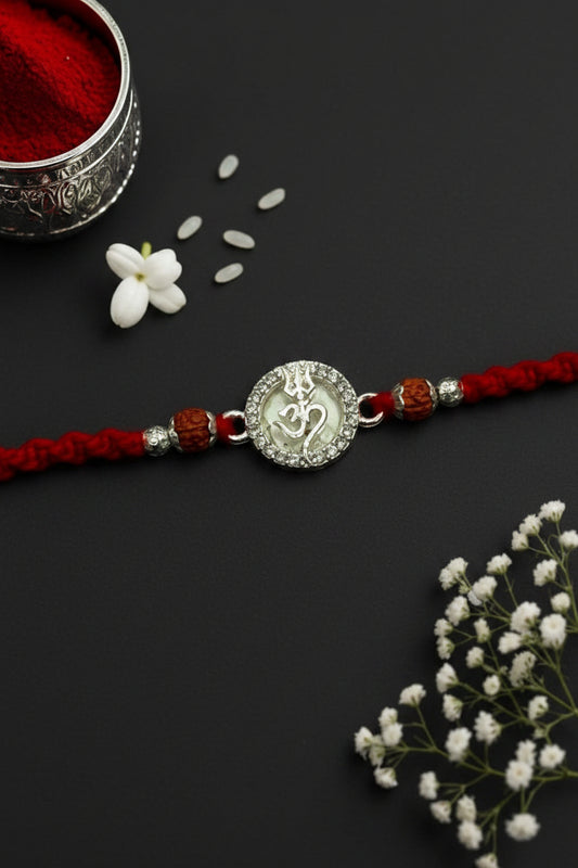OM TRISHUL MIRACLE SILVER RAKHI