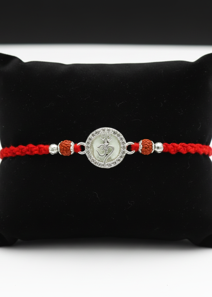 OM TRISHUL MIRACLE SILVER RAKHI