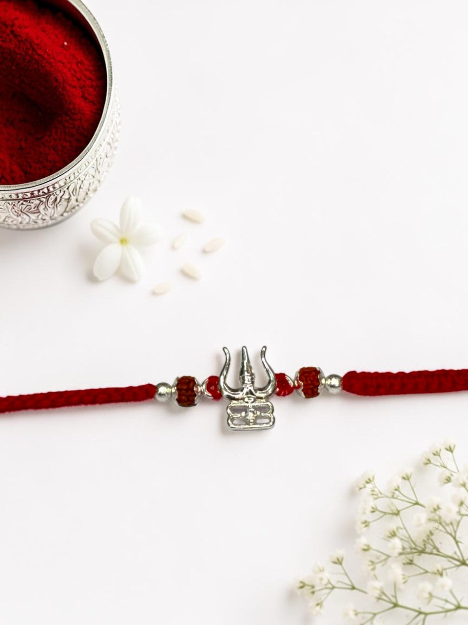 TRISHUL DIAMOND CODY SILVER RAKHI
