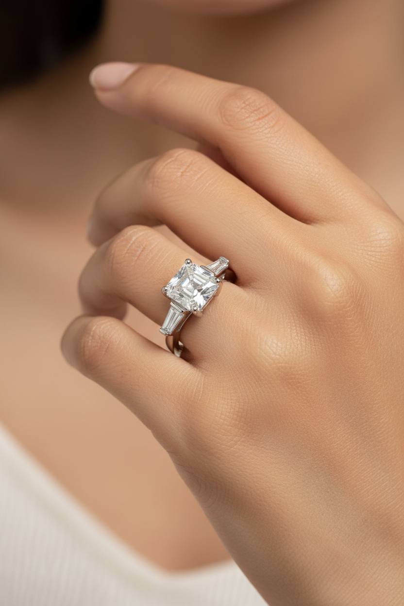SILVER DIAMOND AMARI RING