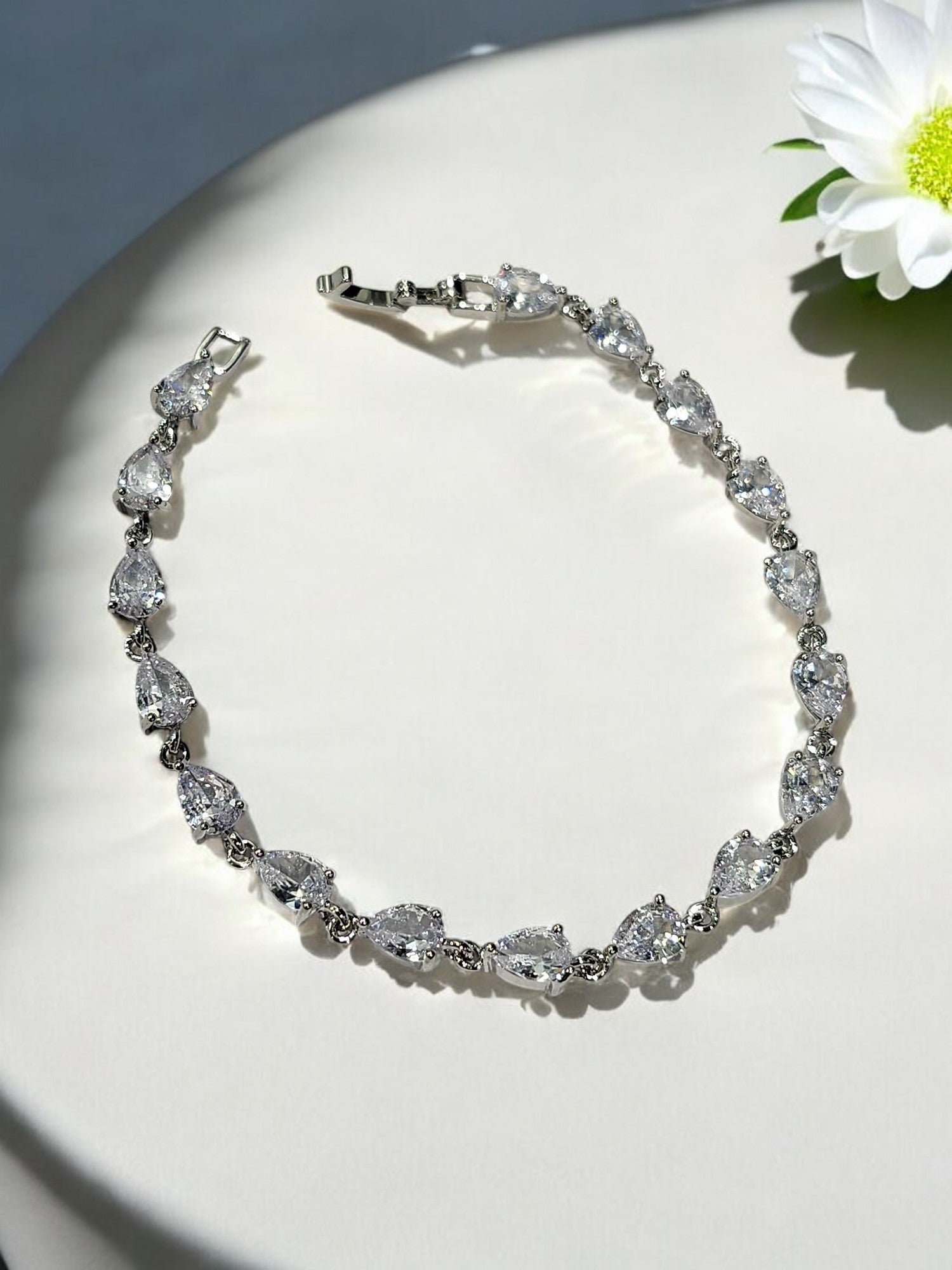 92.5 SILVER DROP DIAMOND CHAIN BRACELET