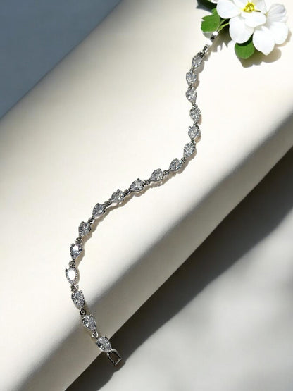 92.5 SILVER DROP DIAMOND CHAIN BRACELET
