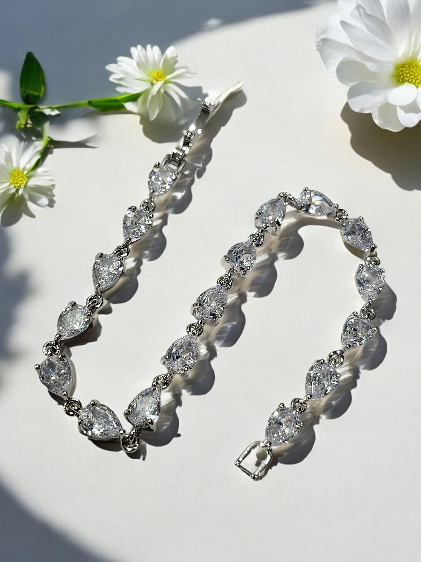 92.5 SILVER DROP DIAMOND CHAIN BRACELET