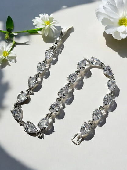 92.5 SILVER DROP DIAMOND CHAIN BRACELET