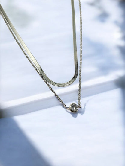 SILVER LAYERED CHAIN DELICATE MINIMALIST DESIGN LOOKS SO BOLD