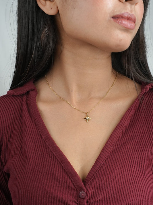 GOLDEN CHAIN WITH SHINING DIAMOND AND STAR