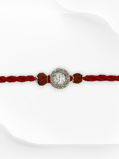 SWASTIK SUNITA PURE SILVER RAKHI