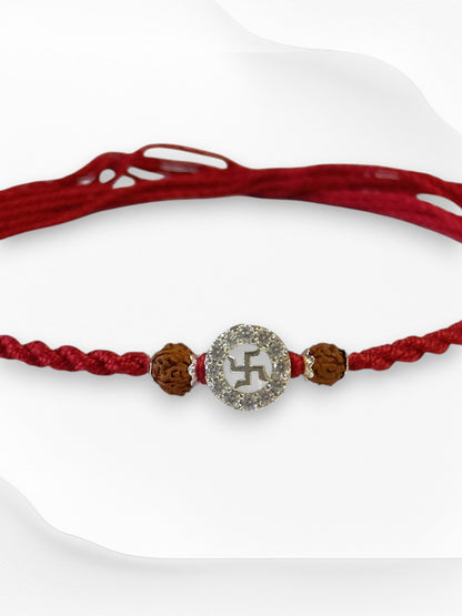 SWASTIK SUNITA PURE SILVER RAKHI