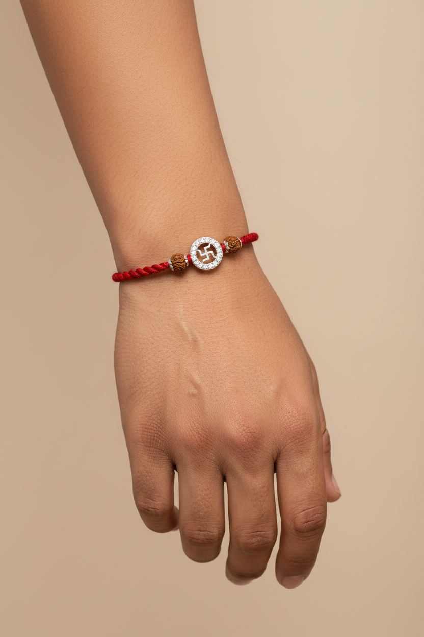SWASTIK SUNITA SILVER RAKHI