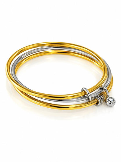 DUAL TONE  CHARM BREEZE BRACELET