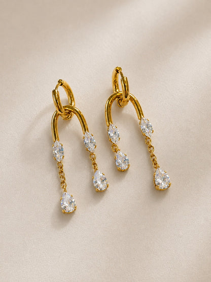 GOLDEN DIAMOND DROP ARTHUR EARRINGS