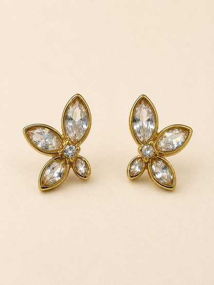 GOLDEN DIAMOND FLORAL THEA EARRINGS