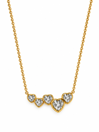 GOLDEN DIAMOND HEART RAINA NECKLACE