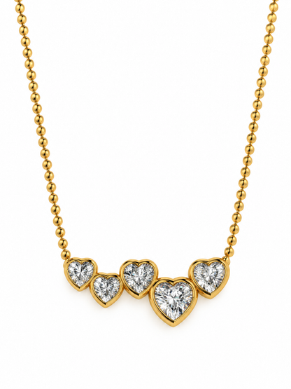 GOLDEN DIAMOND HEART RAINA NECKLACE