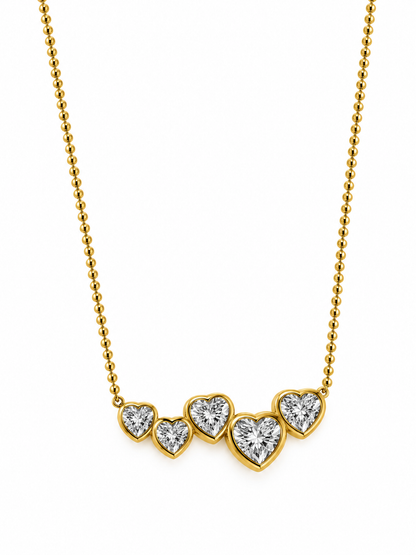 GOLDEN DIAMOND HEART RAINA NECKLACE