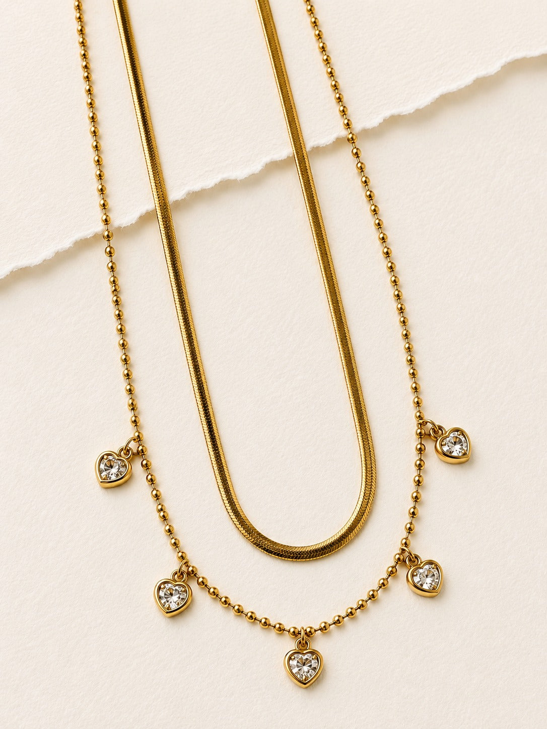 GOLDEN LAYERED DIAMOND ROXY NECKLACE