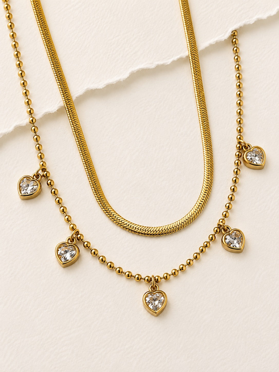 GOLDEN LAYERED DIAMOND ROXY NECKLACE