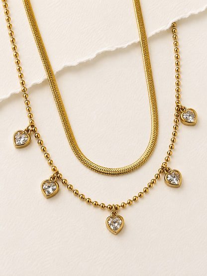 GOLDEN LAYERED DIAMOND ROXY NECKLACE