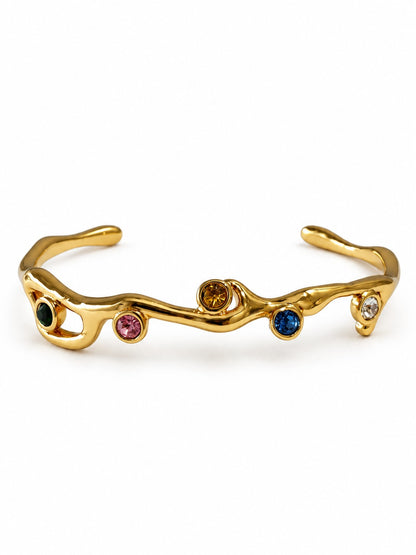 MULTI STONE AILAANY BRACELET (CUFF)