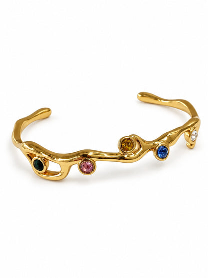 MULTI STONE AILAANY BRACELET (CUFF)