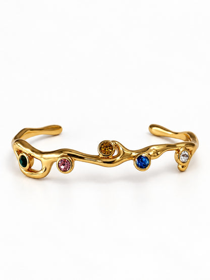 MULTI STONE AILAANY BRACELET (CUFF)
