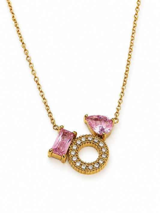 PINK GEOMETRIC PRESTON NECKLACE