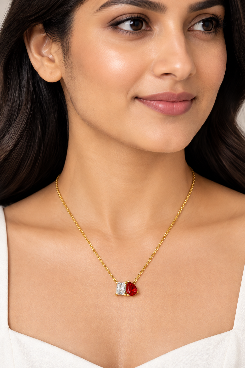 RED DROP DIAMOND SONNY NECKLACE