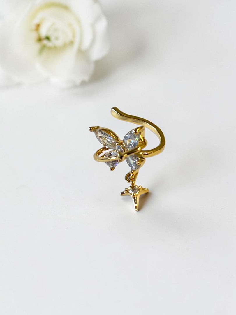 GOLDEN DIAMOND BUTTERFLY ELOUISE EAR CUFF