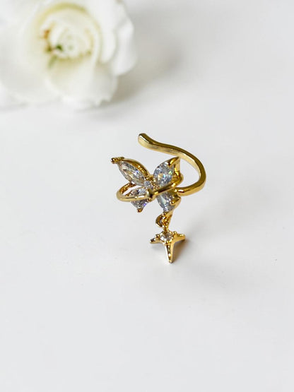 GOLDEN DIAMOND BUTTERFLY ELOUISE EAR CUFF