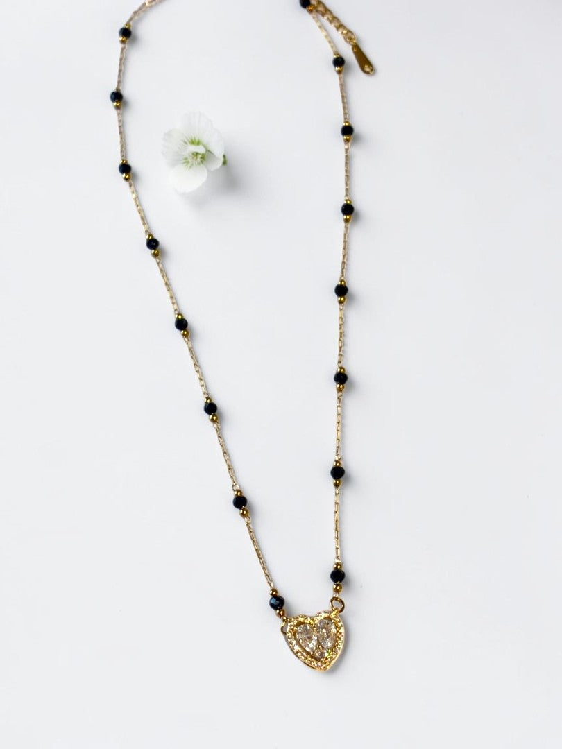 GOLDEN DIAMOND HEART KESHVI MANGALSUTRA