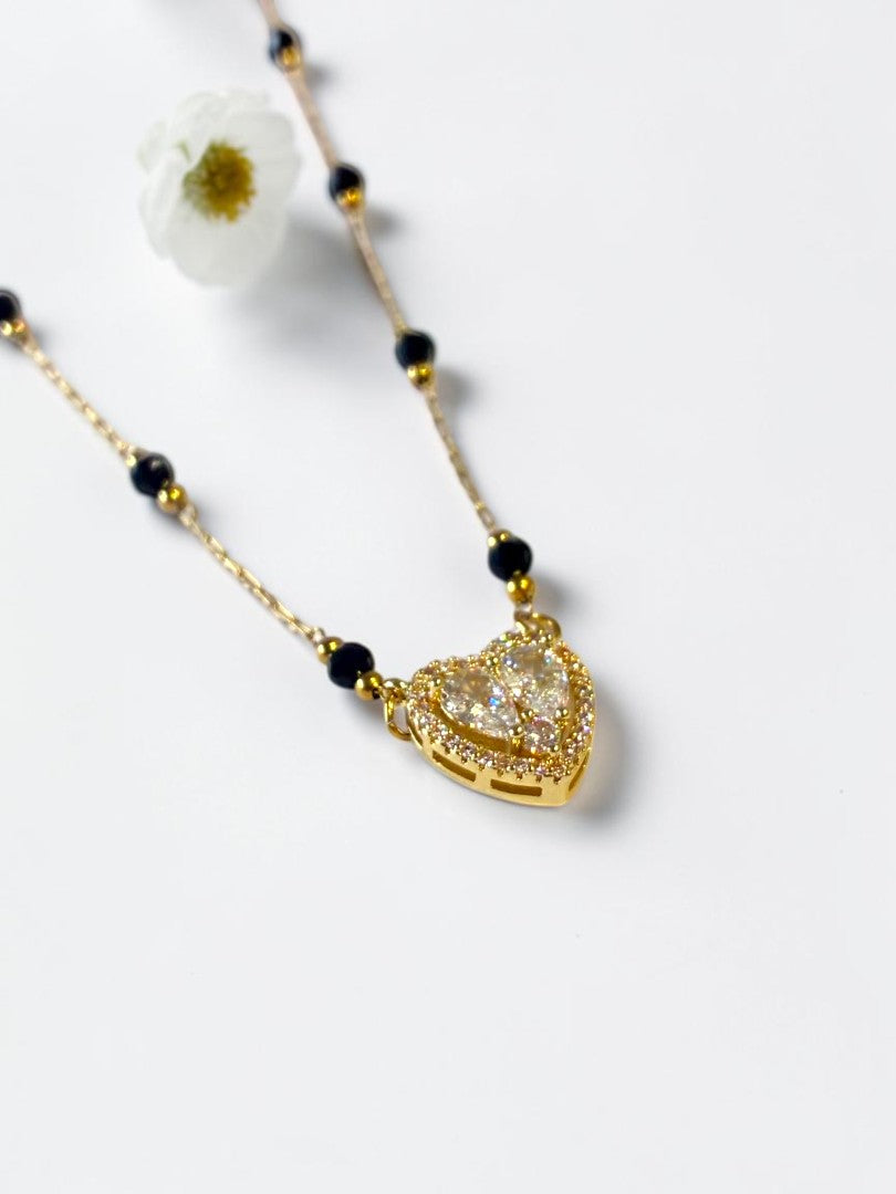 GOLDEN DIAMOND HEART KESHVI MANGALSUTRA