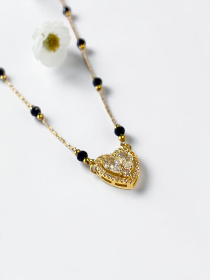 GOLDEN DIAMOND HEART KESHVI MANGALSUTRA