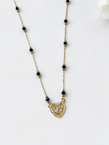 GOLDEN DIAMOND HEART KESHVI MANGALSUTRA