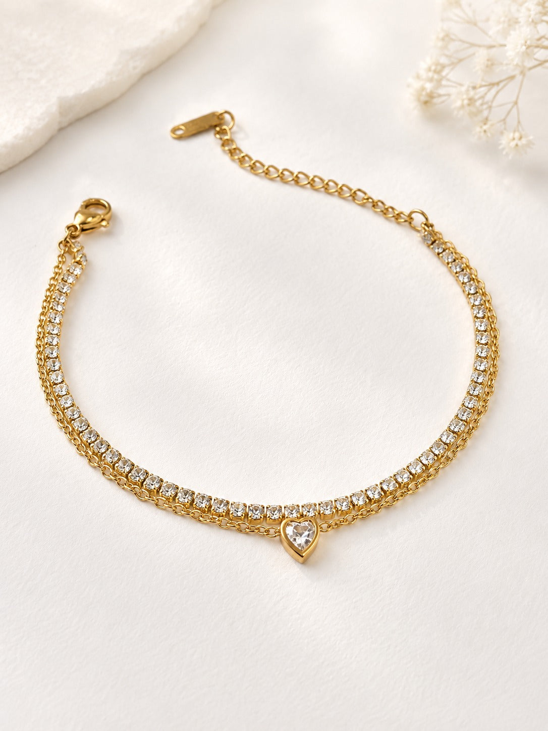 GOLDEN LAYERED DIAMOND CHAIN BARTEK BRACELET