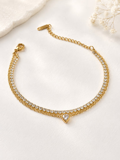 GOLDEN LAYERED DIAMOND CHAIN BARTEK BRACELET